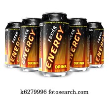 Energy drinks in metal cans Energy drinks in metal cans