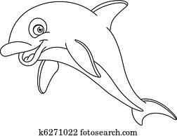 esboçado, golfinho