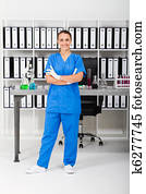 happy young laboratory technician