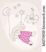 Sleeping Baby Bear Cute Card