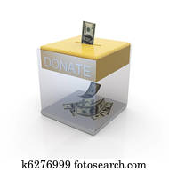 Transparent donation box Transparent donation box