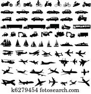 transportation silhouettes transportation silhouettes