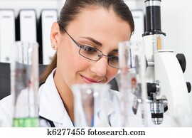 young female science researcher