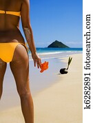 beautiful young woman in a bikini beautiful young woman in a bikini