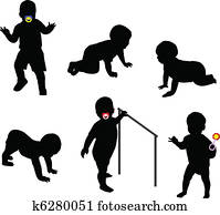bebês, silhuetas