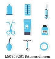Contraception concept illustration. Contraception concept illustration.