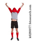 Footballer cut out on white