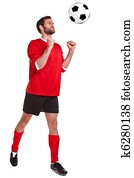 Footballer cut out on white