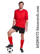 Footballer cut out on white