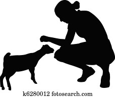Girl with little goat Girl with little goat