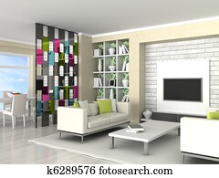 Interior of the modern room Interior of the modern room