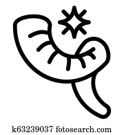 Jewish horn icon, outline style Jewish horn icon, outline style