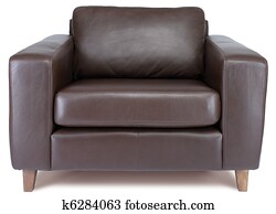 leather armchair isolated on white with clipping path
