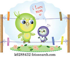 Mothers day, birds, vector Mothers day, birds, vector
