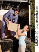 Moving Truck Couple Moving Truck Couple