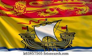 New Brunswick flag. Waving flag of New Brunswick province, Canada New Brunswick flag. Waving flag of New Brunswick province, Canada