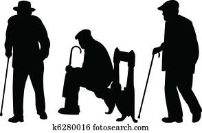 Old men with cane Old men with cane