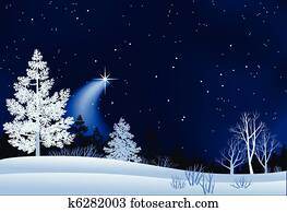 paisagem inverno, ilustração