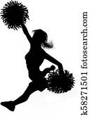 Silhouette Cheerleader Graphic Silhouette Cheerleader Graphic