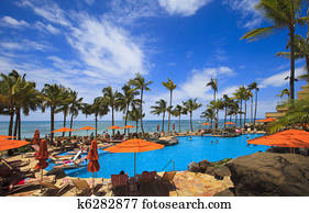 Swimming pool on Waikiki beach, Hawaii Swimming pool on Waikiki beach, Hawaii