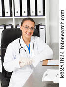 young female medical intern