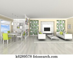 פנים, של, ה, חדר מודרני