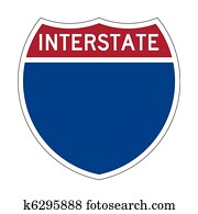 Blank Interstate Highway sign Blank Interstate Highway sign