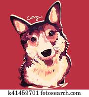 Corgi Dog Painting Poster