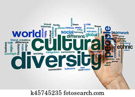 Cultural diversity word cloud concept on grey background
