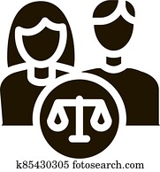 Family in Court Law And Judgement Icon Vector Illustration Family in Court Law And Judgement Icon Vector Illustration