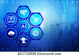 inteligência artificial, modernos, computando, conceito