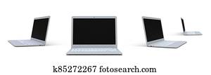 mock up opened laptop on white background mock up opened laptop on white background
