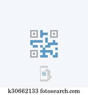 Qr コード アイコン クリップアート 切り張り イラスト 絵画 集 K Fotosearch