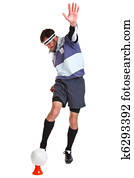 Rugby player cut out on white