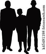 a family portrait silhouette