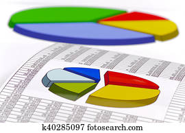 finans, og, kalkulasjon, med, diagram