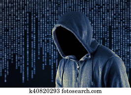 Hooded computer hacker Hooded computer hacker