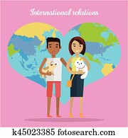 internationale, relations., afro, mann, und, weiß, frau