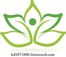 Logo green lotus yoga man Logo green lotus yoga man