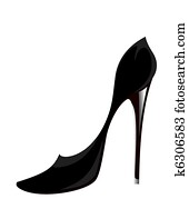 mode, schwarze frau, schuhe