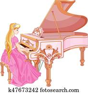 prinzessin, spielen klaviers prinzessin, spielen klaviers