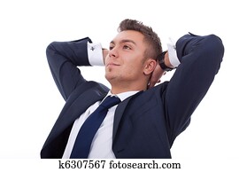 relaxed and dreaming business man