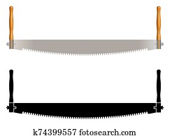 Two man saw. Carpenter tools. Vector illustration Two man saw. Carpenter tools. Vector illustration
