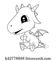 かわいい 漫画 赤ん坊 ﾄﾞﾗｺﾞﾝ Jpeg スケッチ K Fotosearch