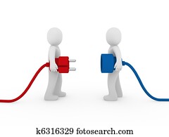3d men plug red blue 3d men plug red blue