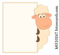 cartoon sheep with frame cartoon sheep with frame