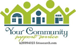 comunidad, casa, y, gente, icono