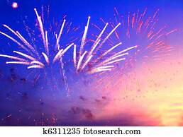 fireworks in evening sky fireworks in evening sky