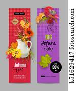 otoño, publicidad, bandera