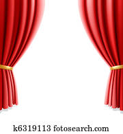 Red theater curtain on white Red theater curtain on white